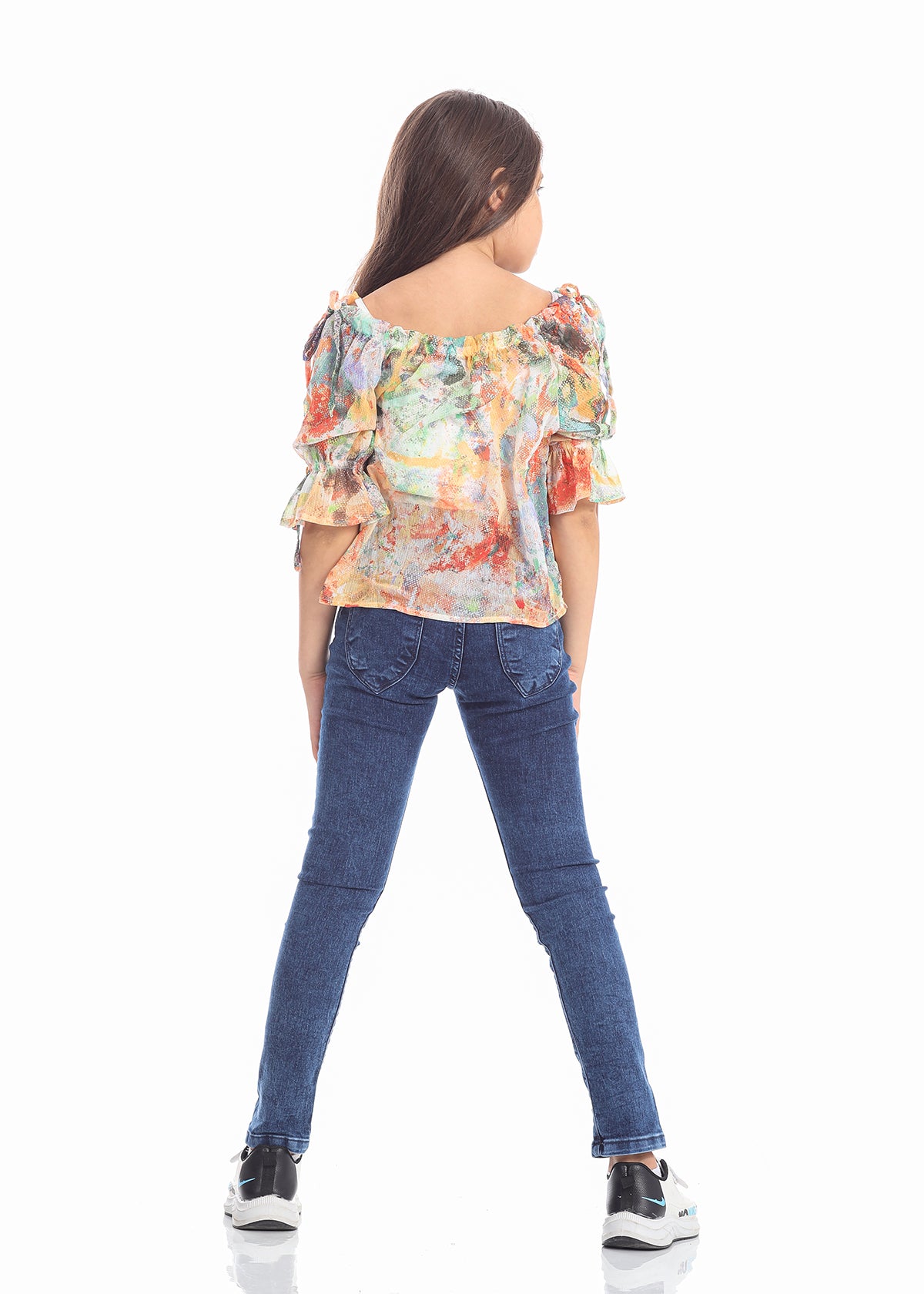 Casual Two Pieces Multicolor Blouse For Girls