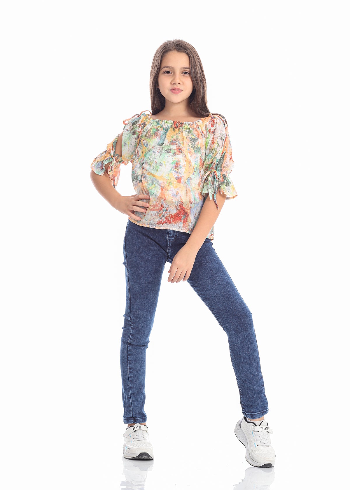 Casual Two Pieces Multicolor Blouse For Girls