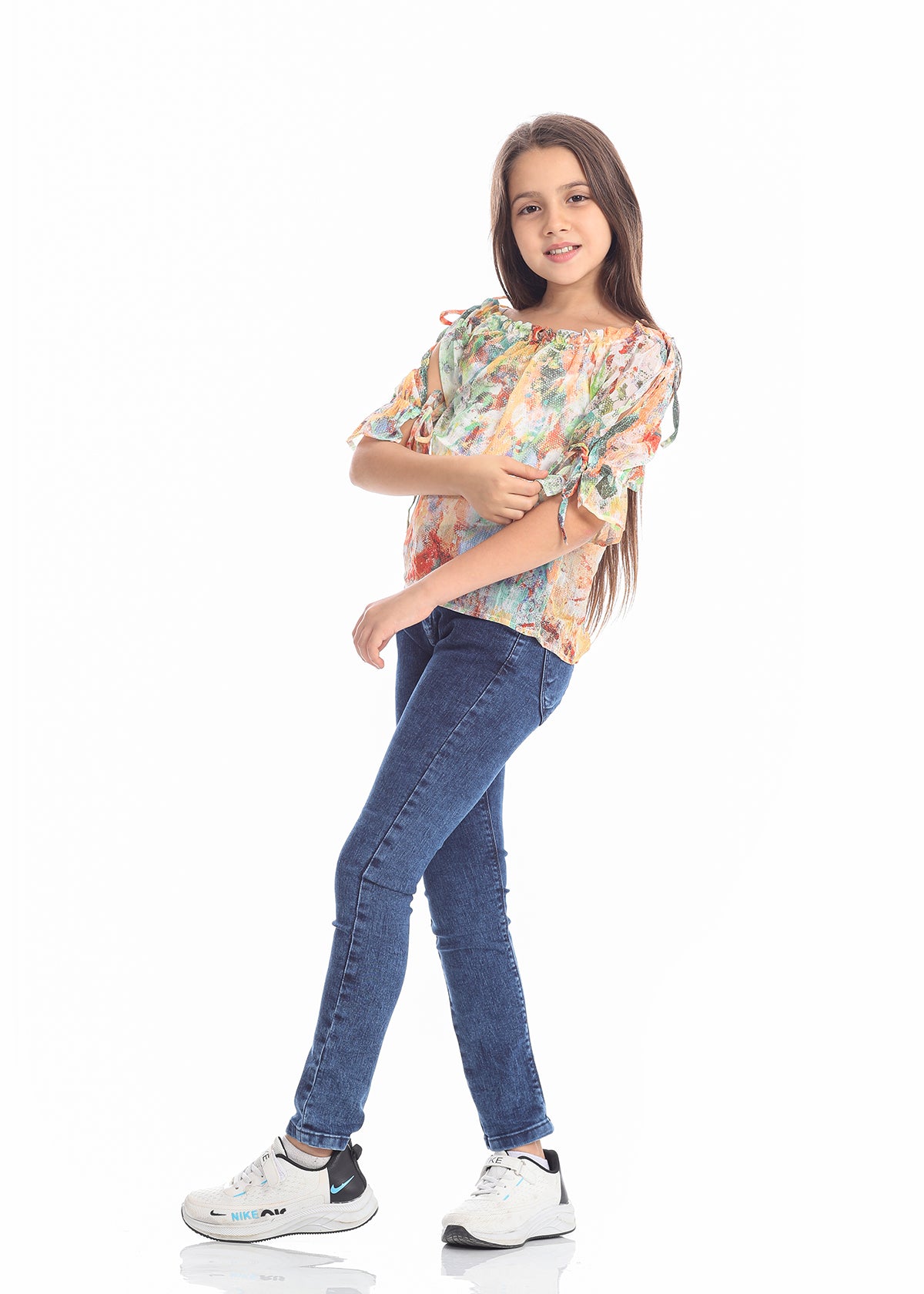 Casual Two Pieces Multicolor Blouse For Girls