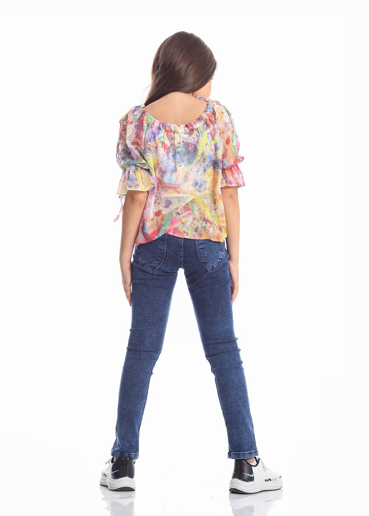 Casual Two Pieces Multicolor Blouse For Girls