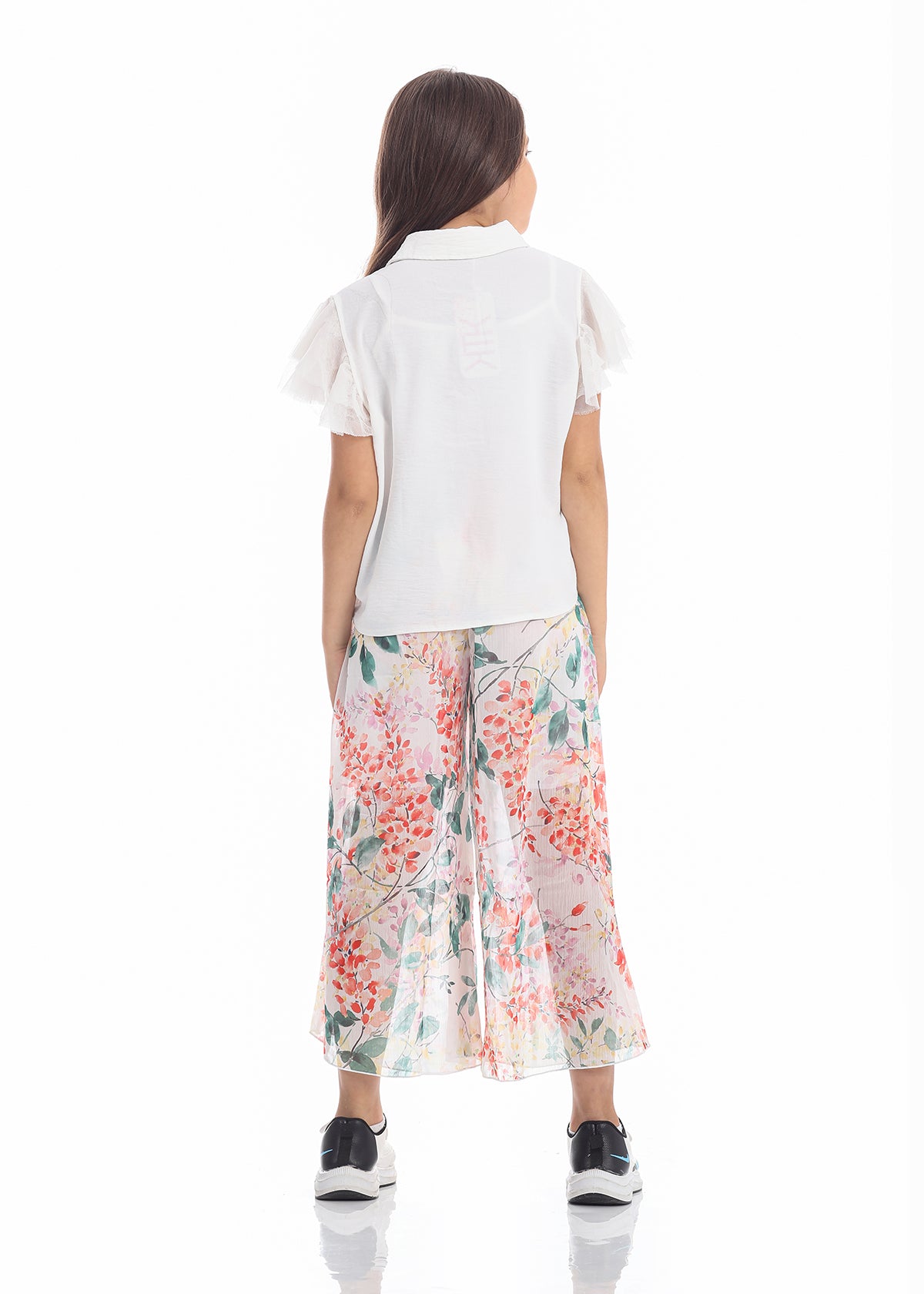 Casual Wide Leg Multi-Colors Florid Pants For Girls