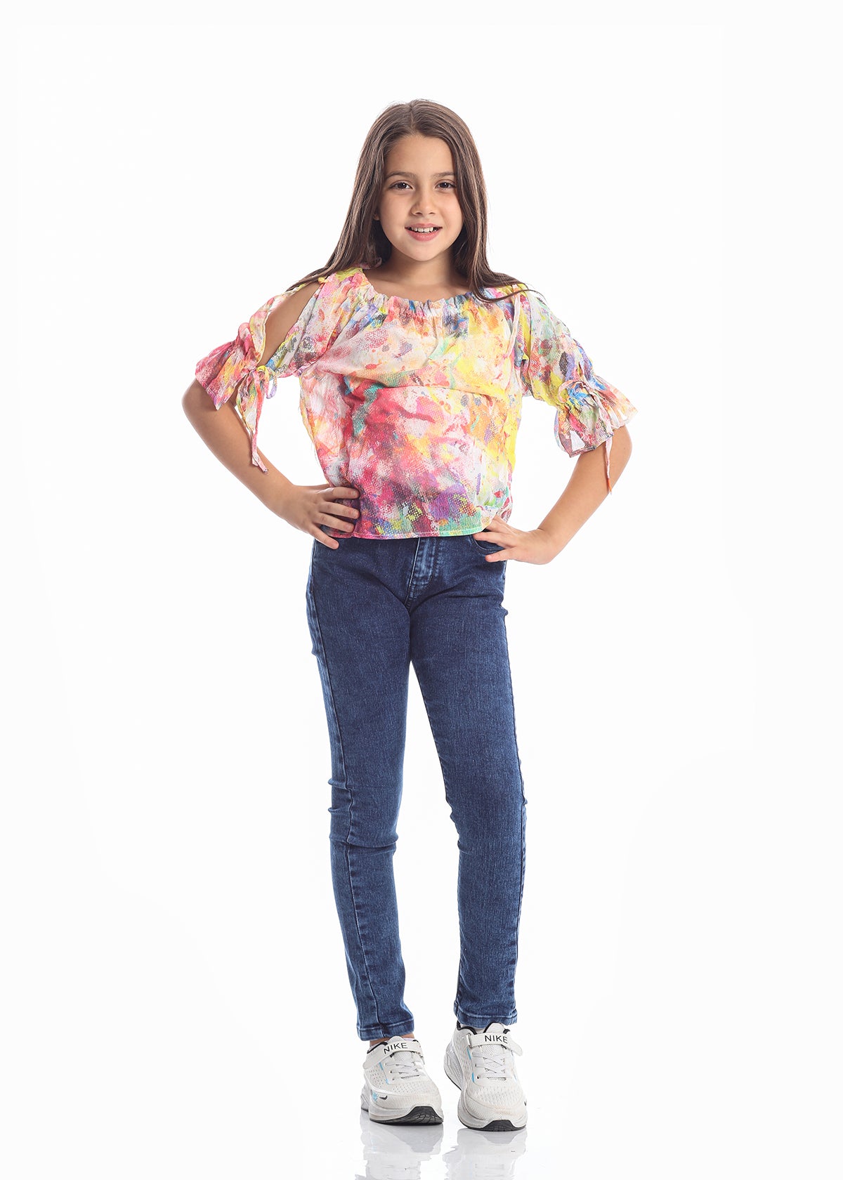 Casual Two Pieces Multicolor Blouse For Girls