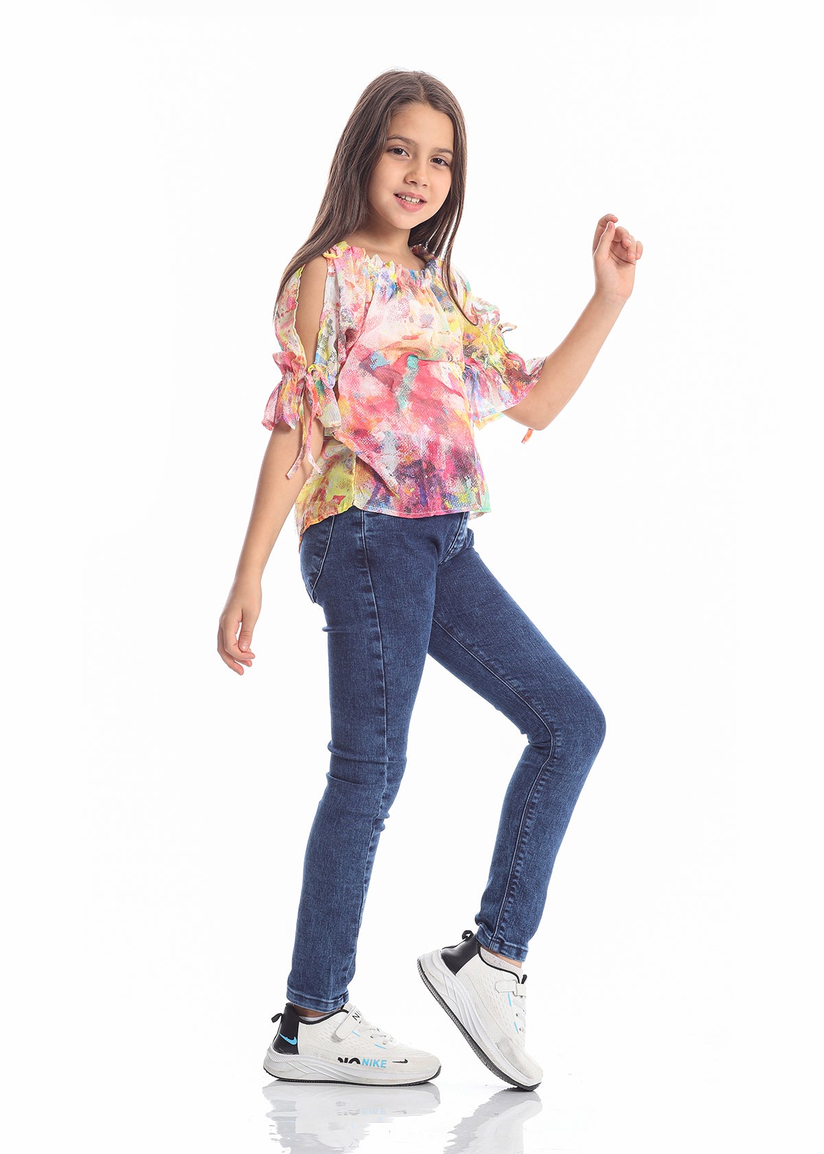 Casual Two Pieces Multicolor Blouse For Girls