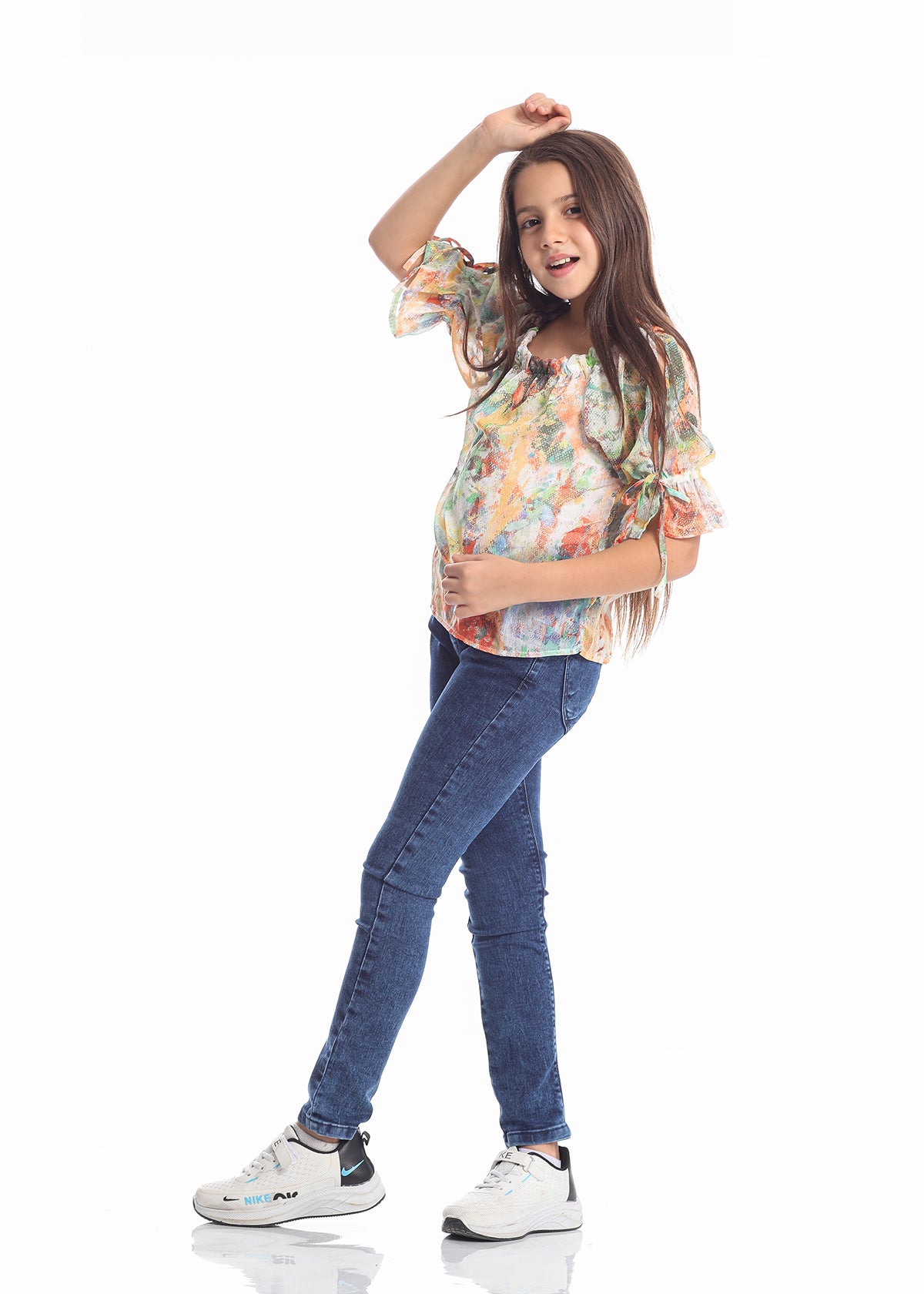 Casual Two Pieces Multicolor Blouse For Girls