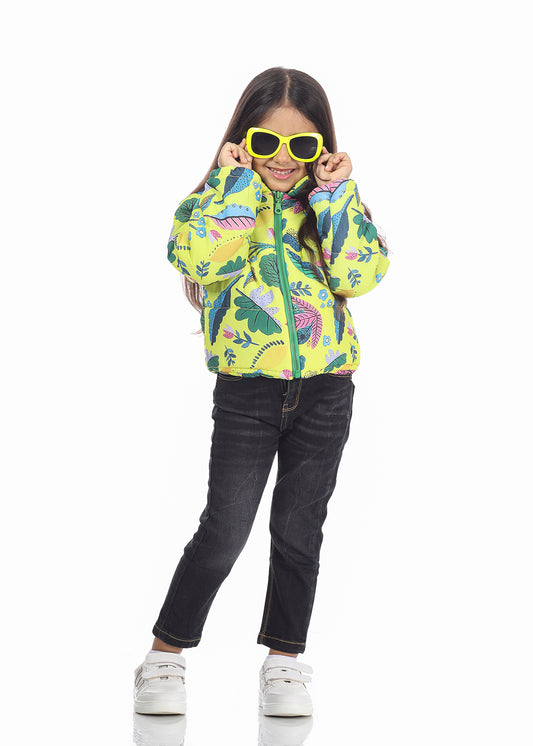 Yellow Puffer Jacket For Girls