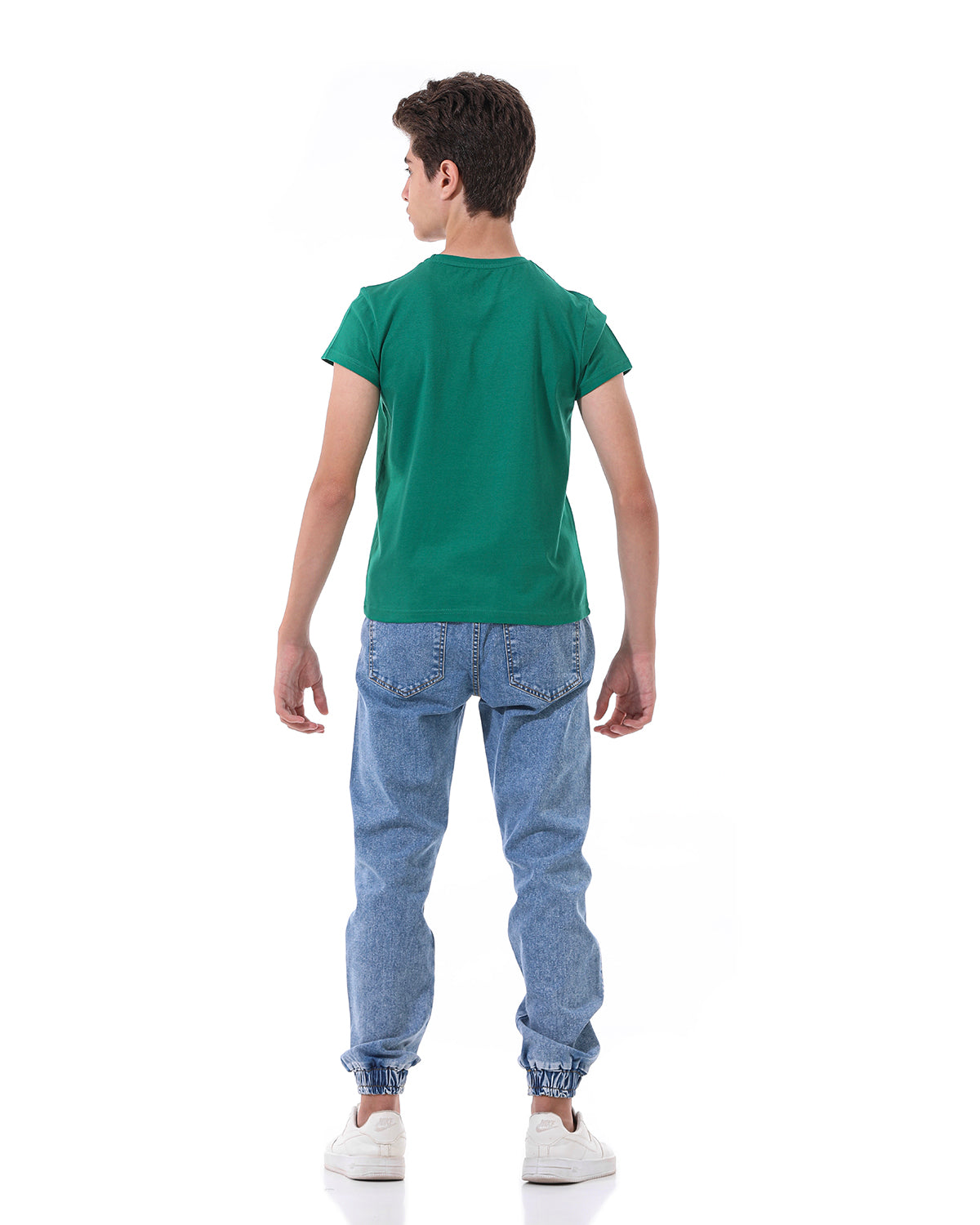 Green T-Shirt Short Sleeve With Print For Boys