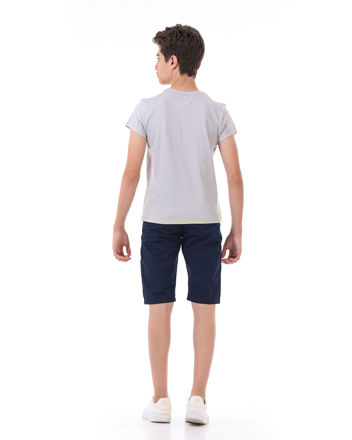 Gray T-Shirt Short Sleeve With Print For Boys