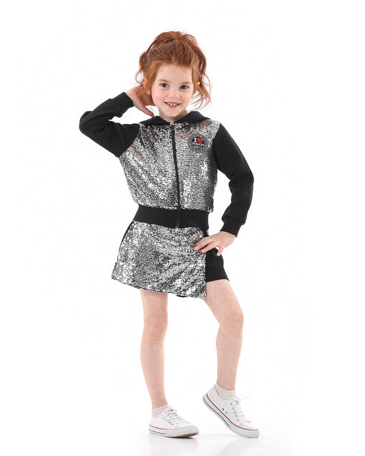 Black Jacket with Sequin for Girls