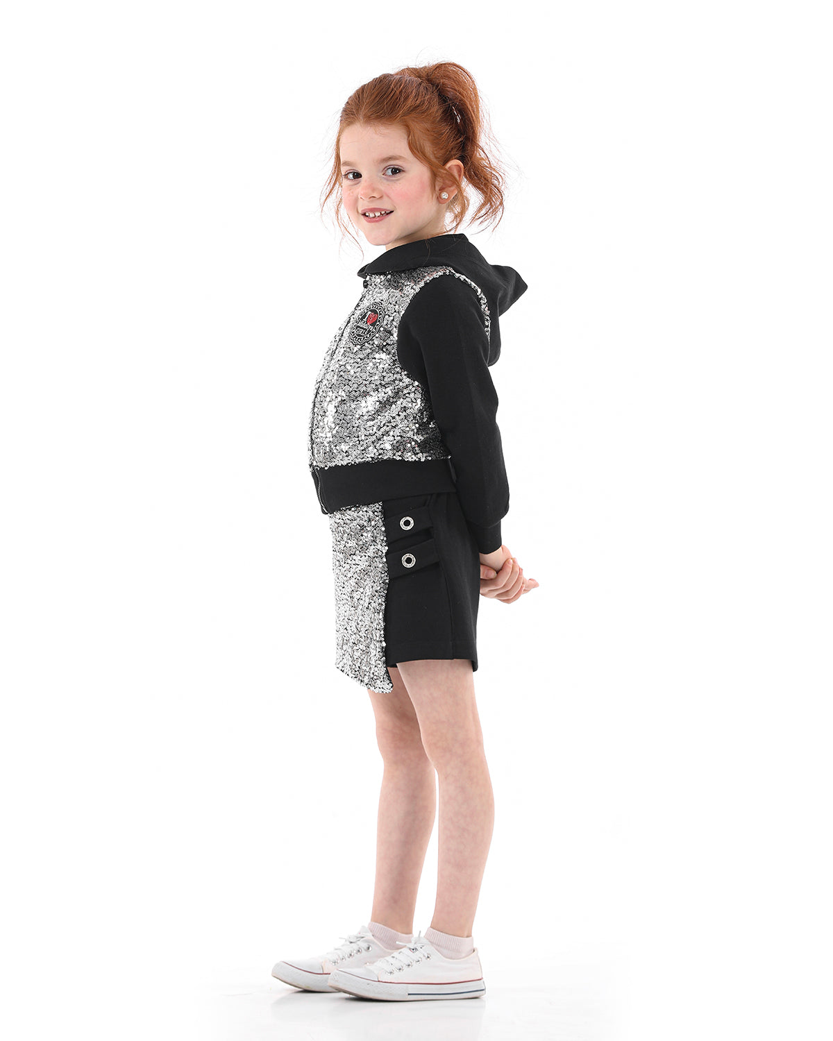 Black Short With Sequin For Girl