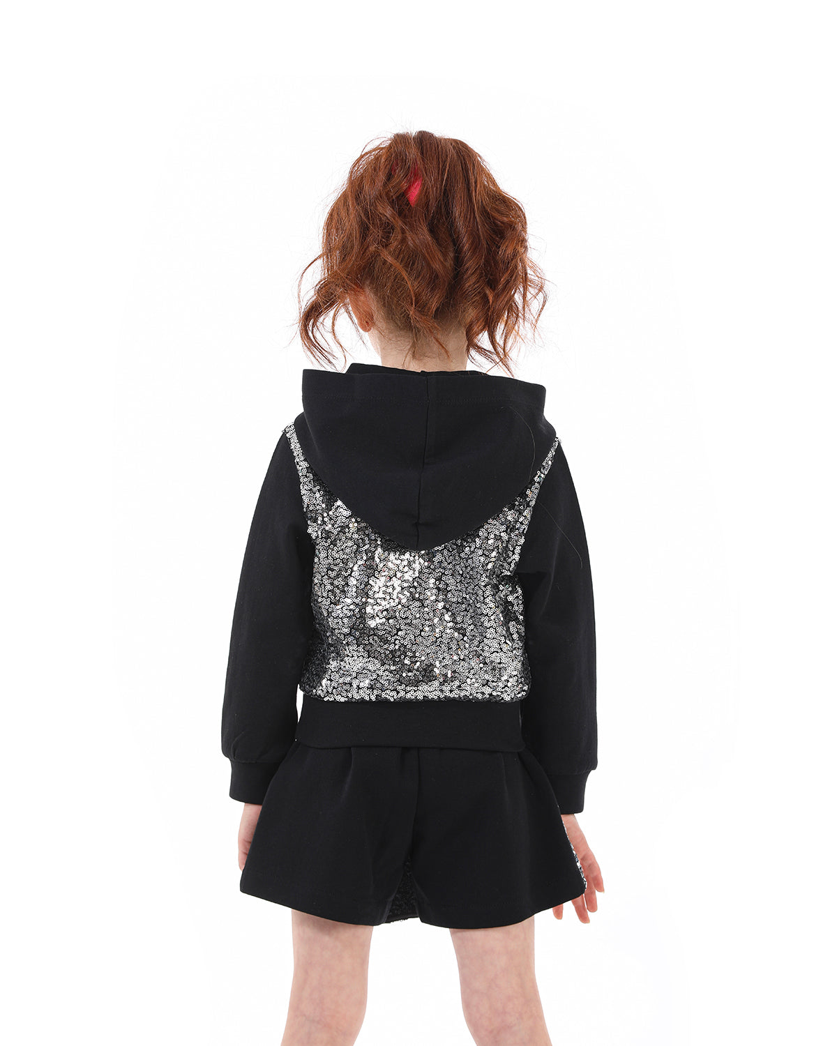 Black Short With Sequin For Girl