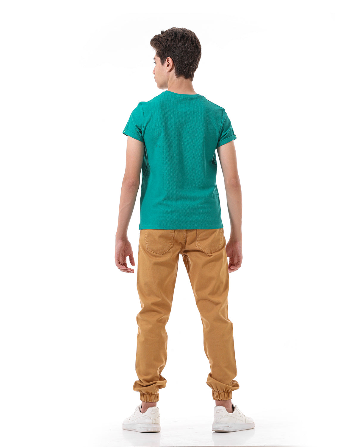 Green T-Shirt Short Sleeve With Print For Boys