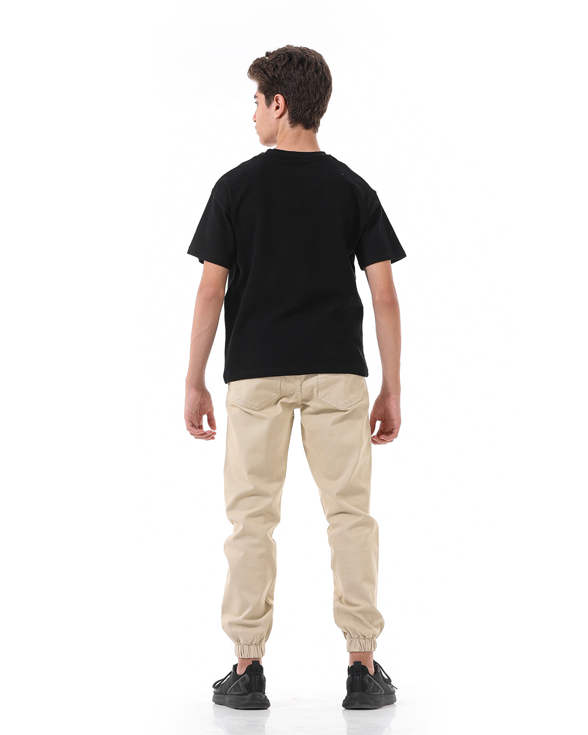 Black T-Shirt Short Sleeve With Print For Boys