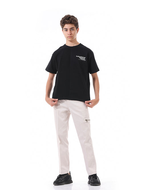 Straight Fit Light Beige Pants For Boys