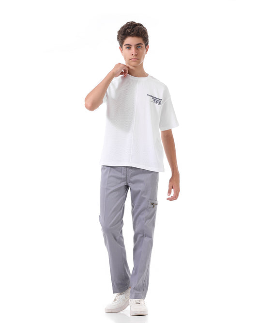 Straight Fit Gray Pants For Boys