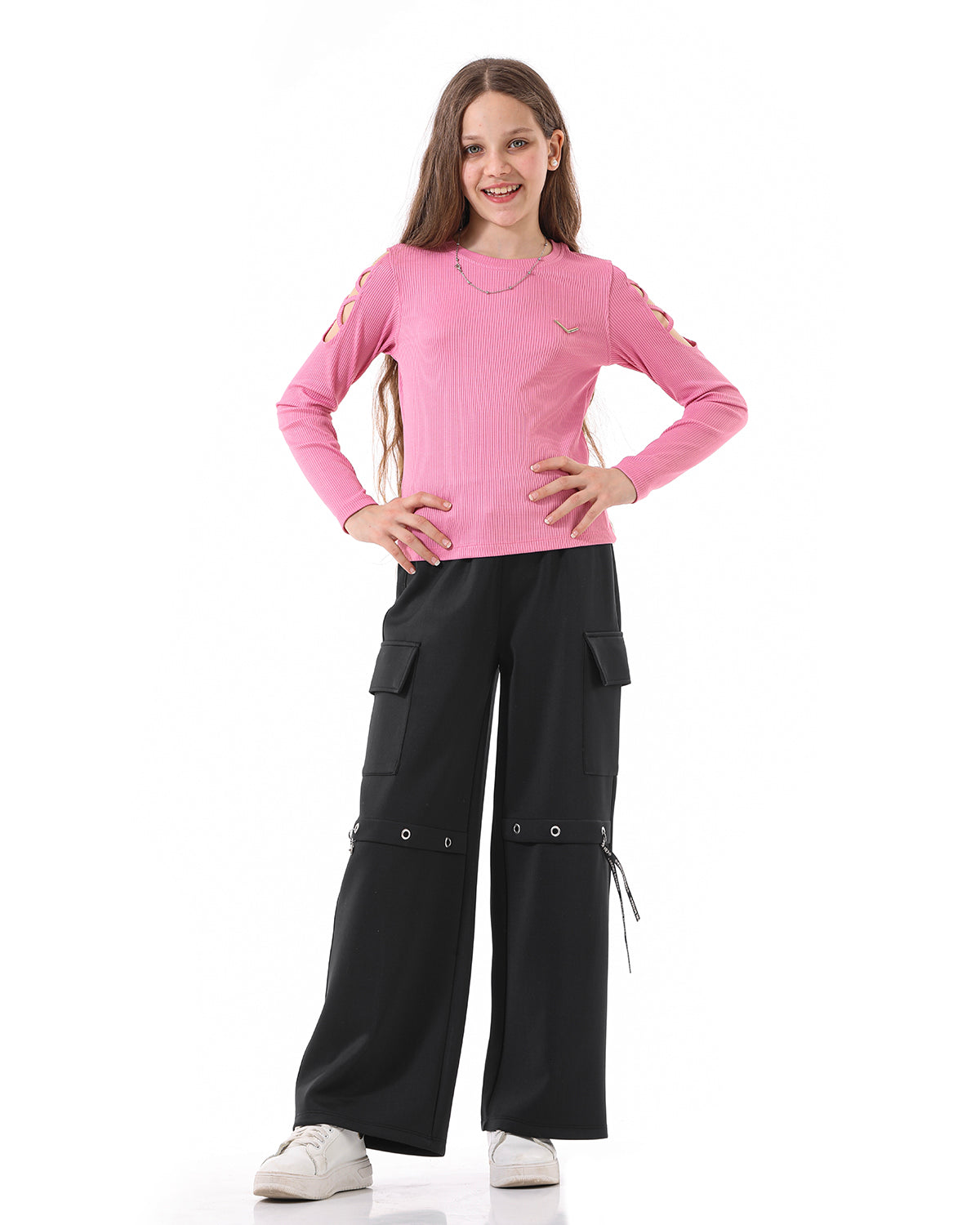 Black Wide-Leg Pants For Girls