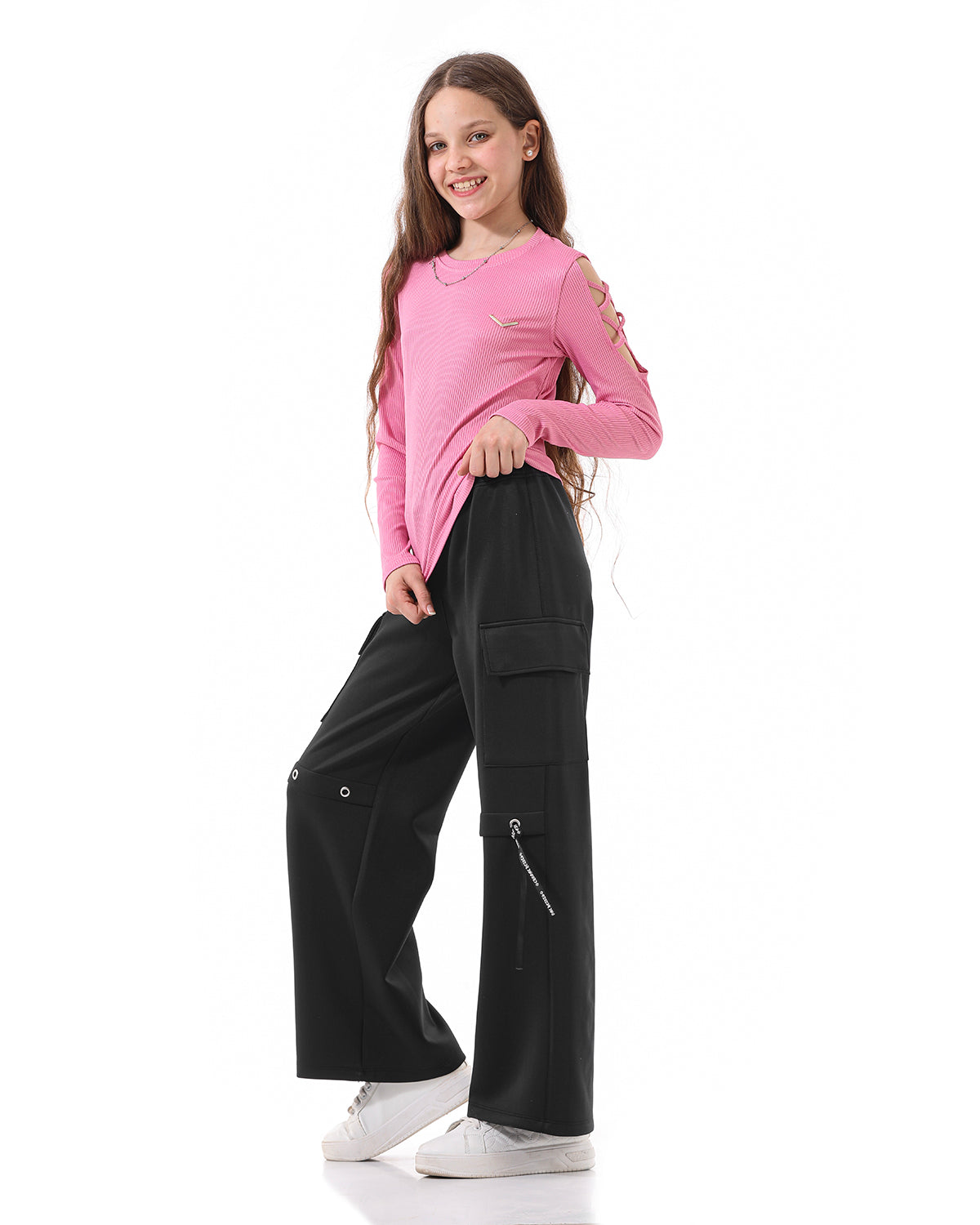 Black Wide-Leg Pants For Girls