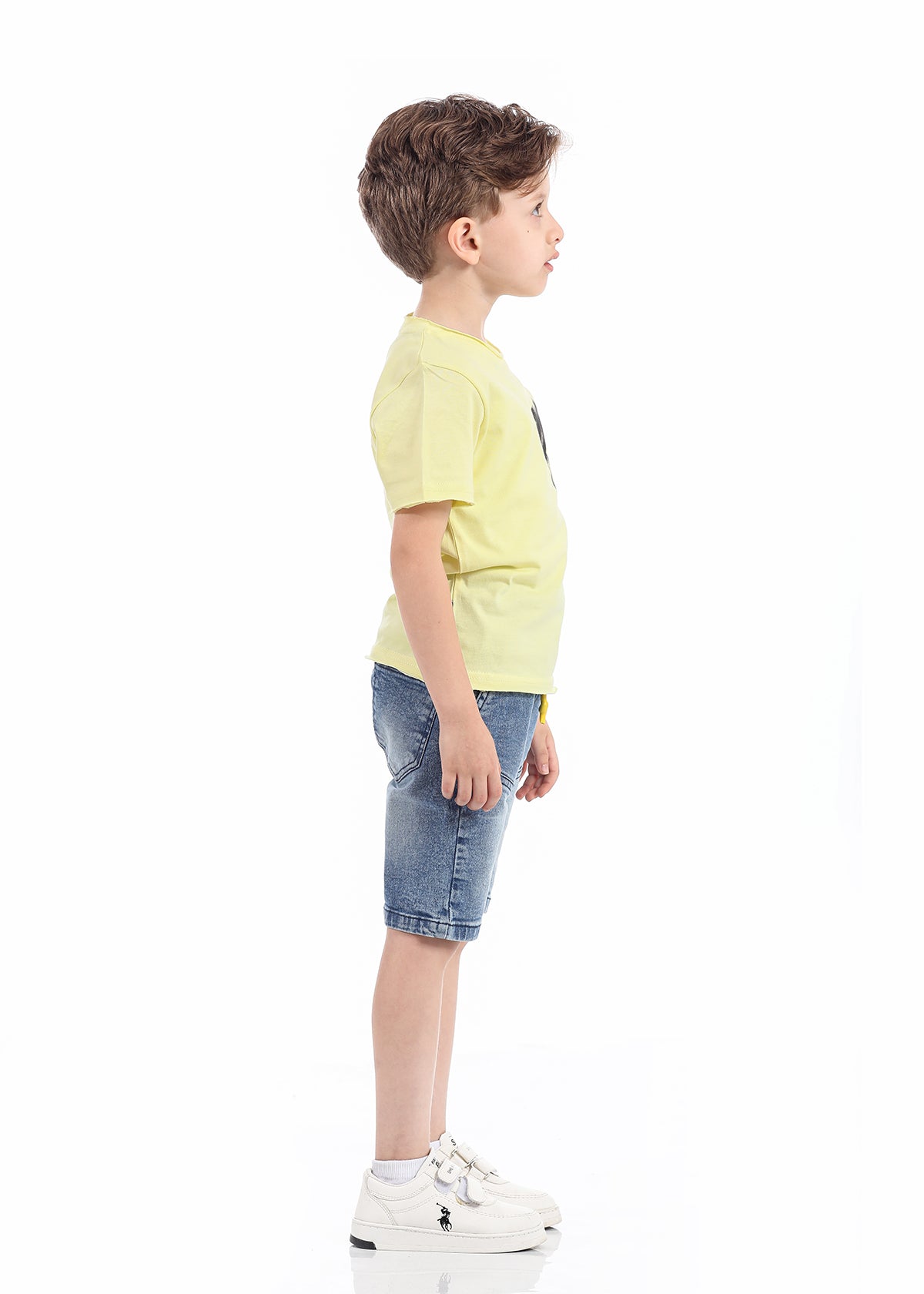 Yellow T-Shirt Short Sleeve With Print For Boys