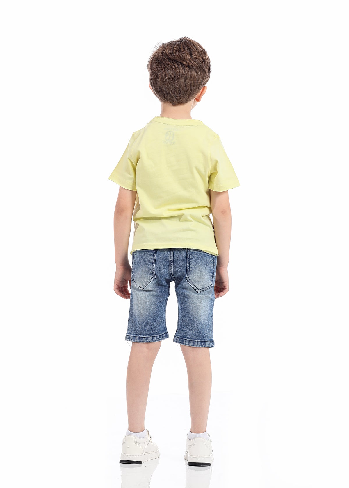 Yellow T-Shirt Short Sleeve With Print For Boys