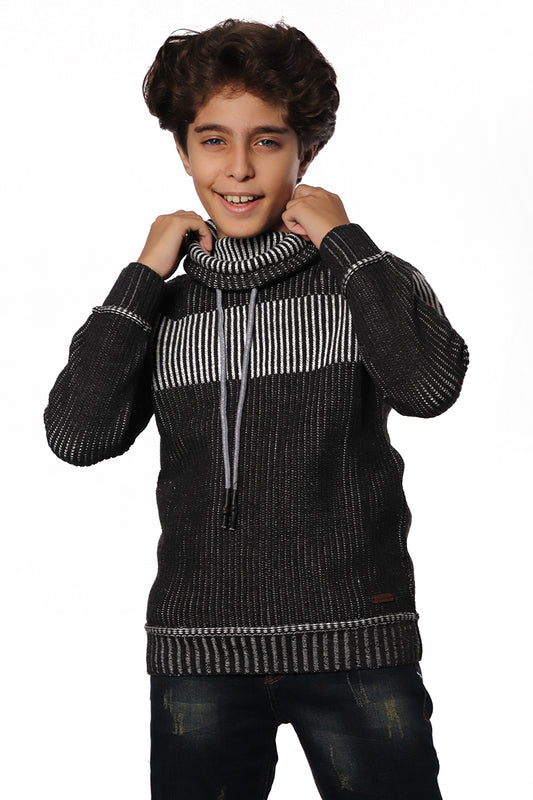 Gray Pullover with White Strip