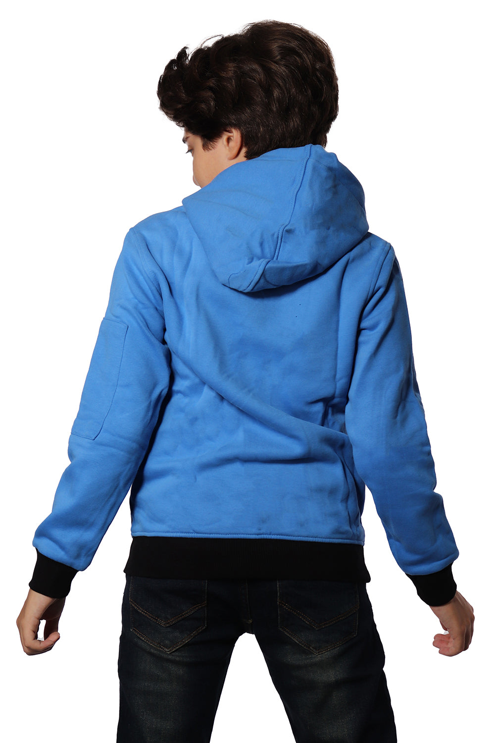 Blue Hoodie with Black Print