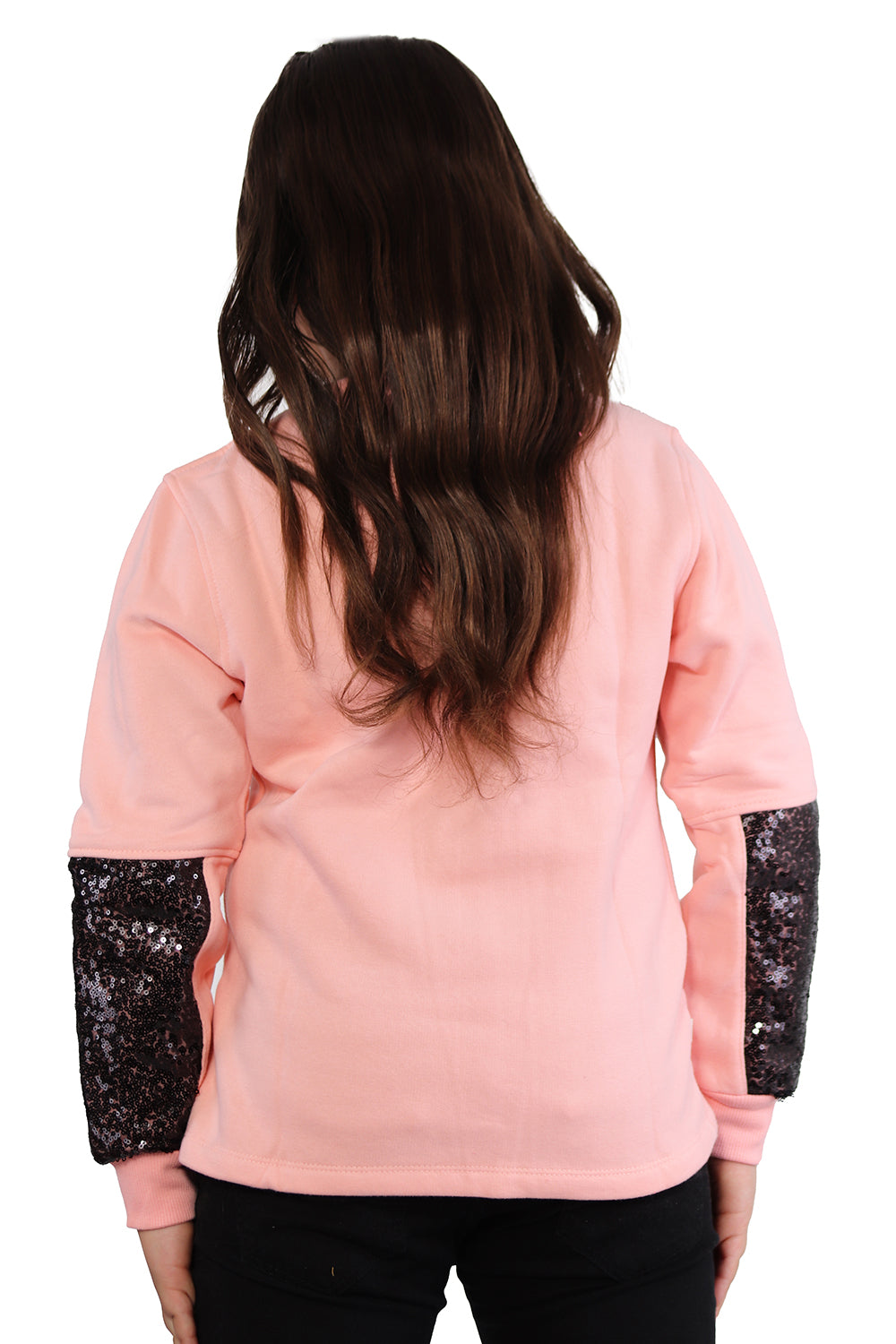 Pink Pullover with Black Glitter