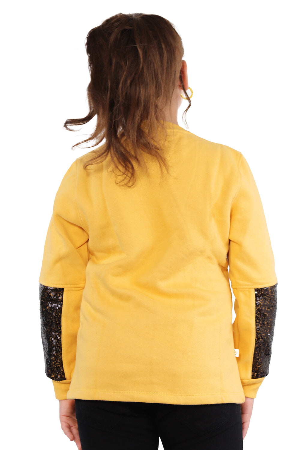 Yellow Pullover with Black Glitter