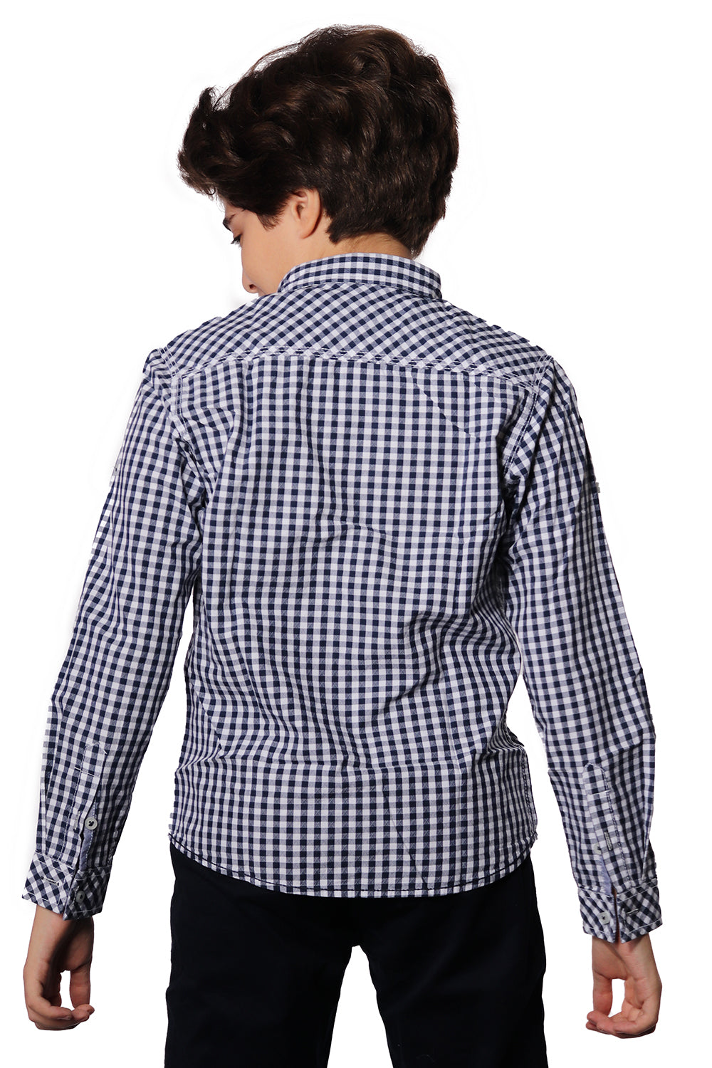 Black Check Shirt with Detail