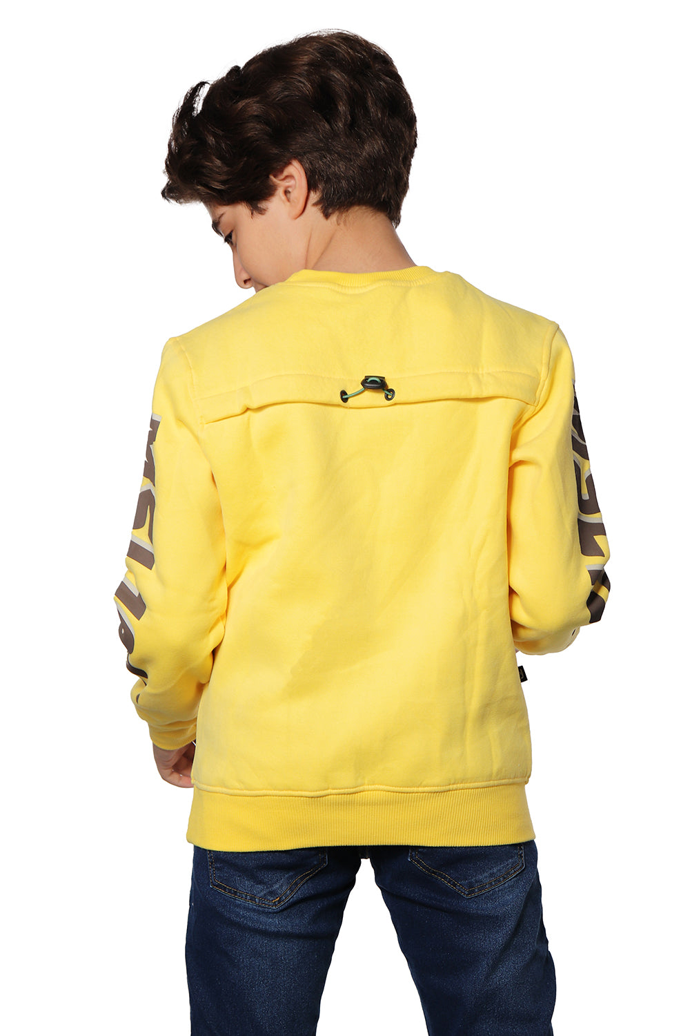 Yellow Sweatshirt with Black Prints