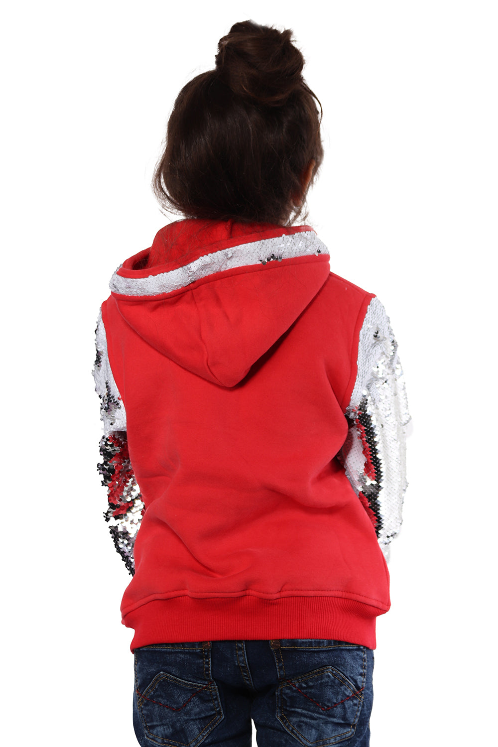 Red Jacket with Glitter Sleeves