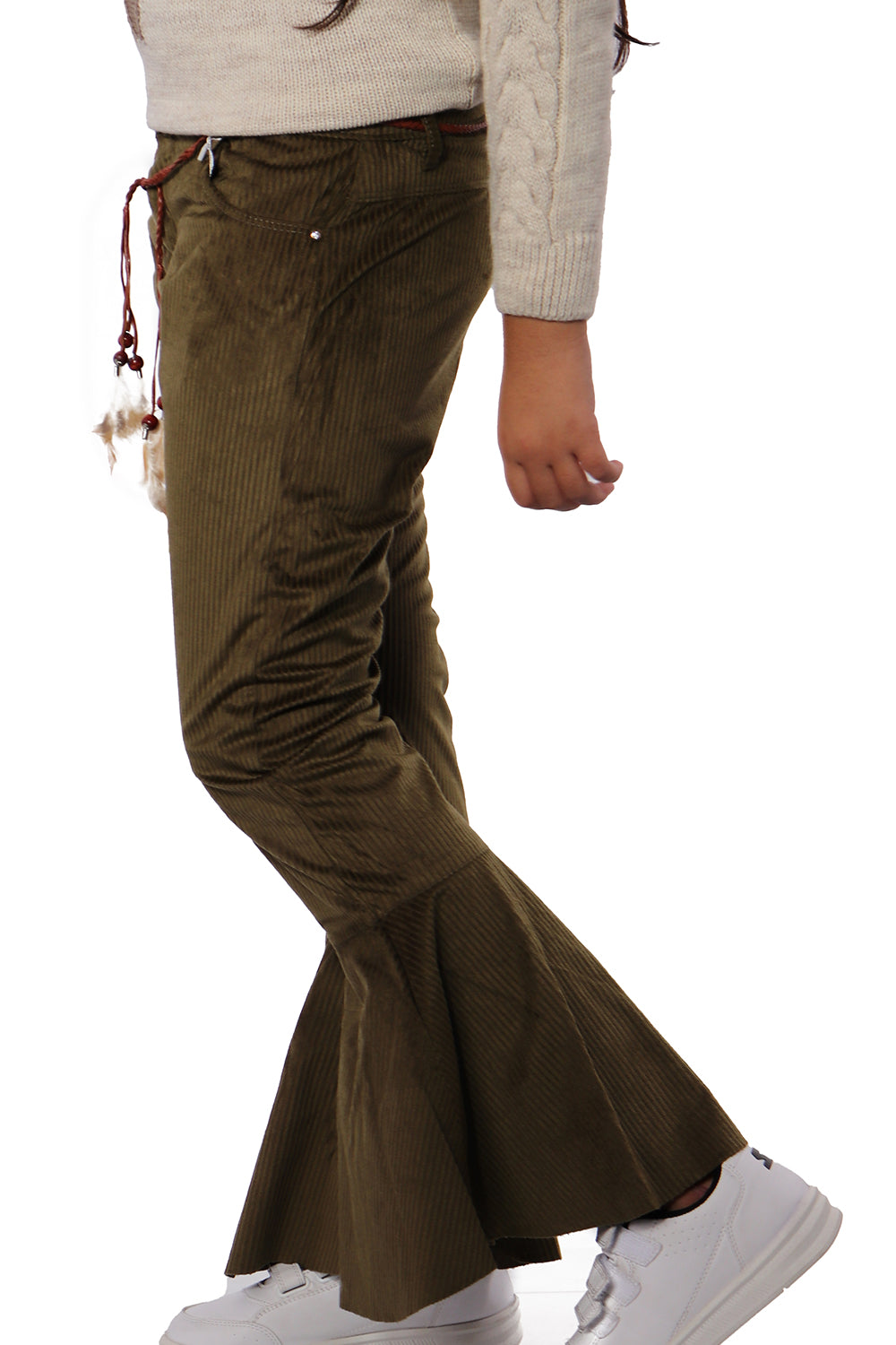 Olive Charleston Pants with Belt